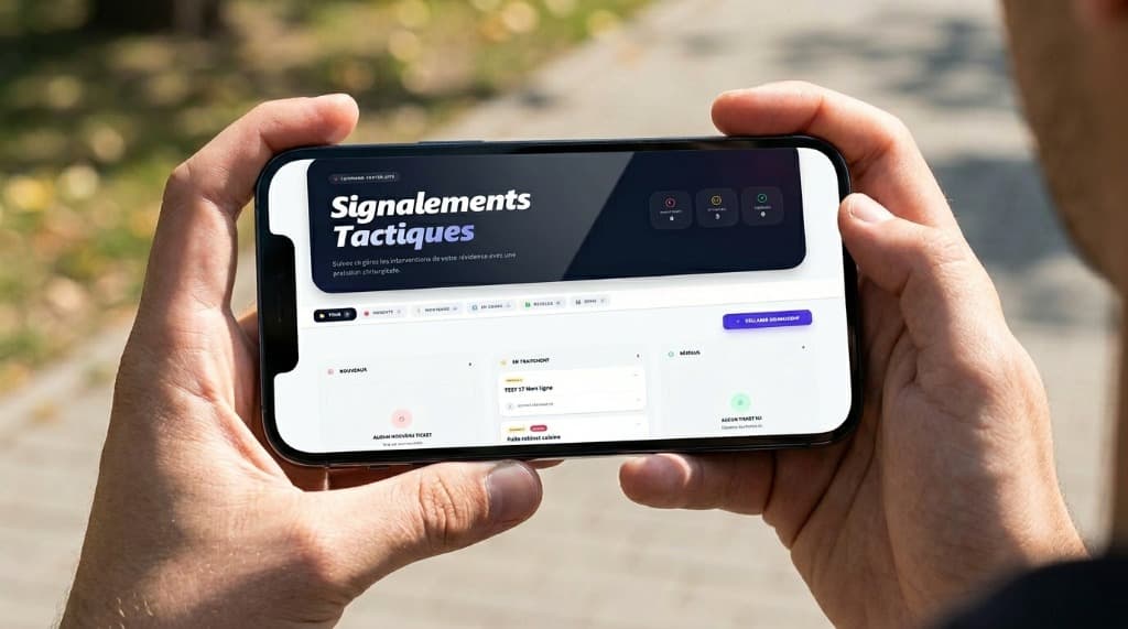 CoproSync sur smartphone — signalements et suivi